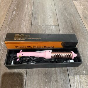Pink Hair Curling Iron Brush